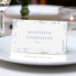 Tarjeta DIY del lugar del nombre del Boda azul fra