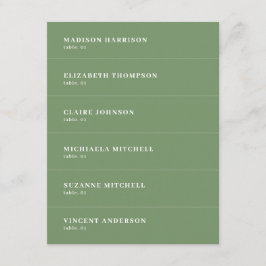 Tarjeta DIY del lugar del nombre del Boda verde