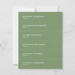 Tarjeta DIY del lugar del nombre del Boda verde