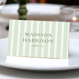 Tarjeta DIY del lugar del nombre del Boda verde