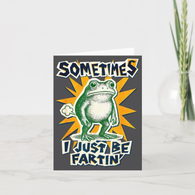 Tarjeta DIY Fartin Sometimes Collage I Just Frog Poster (Anverso)