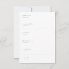 Tarjeta DIY para la plaza del Boda verde blanco y