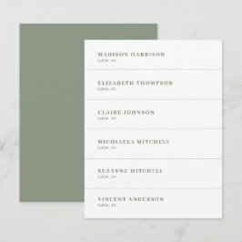 Tarjeta DIY para la plaza del Boda verde blanco y