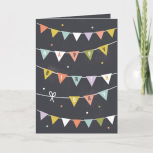 Tarjeta DIY Rustic Chalkboard Cumpleaños bunting
