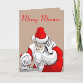 Tarjeta DJ Santa Claus Mixing The Christmas Party Track 