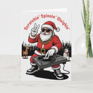 Tarjeta DJ Santa Navidad
