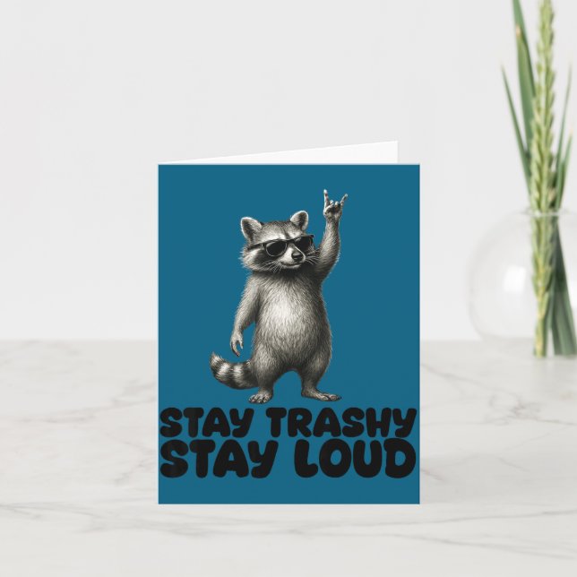 Tarjeta DJ Shades Trash Raccoon Rock Panda (Anverso)