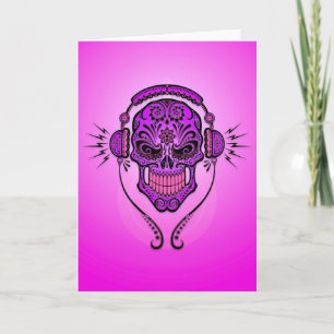 Tarjeta DJ Sugar Skull - Purple