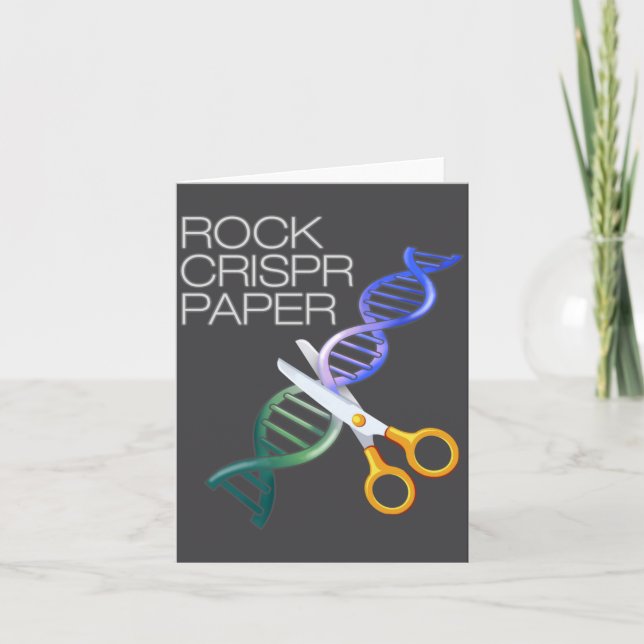 Tarjeta Dna Funny Rock Paper Crispr Genetic Science Race  (Anverso)