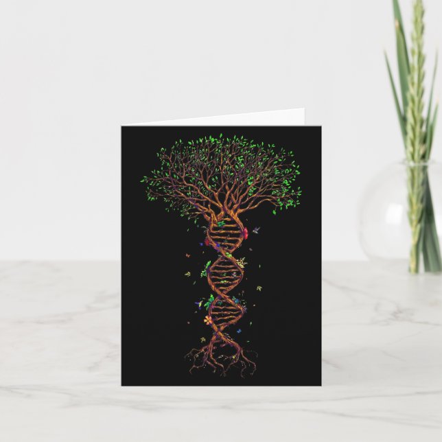 Tarjeta Dna Tree Genetic Funny Earth Day Plant A Tree Life (Anverso)