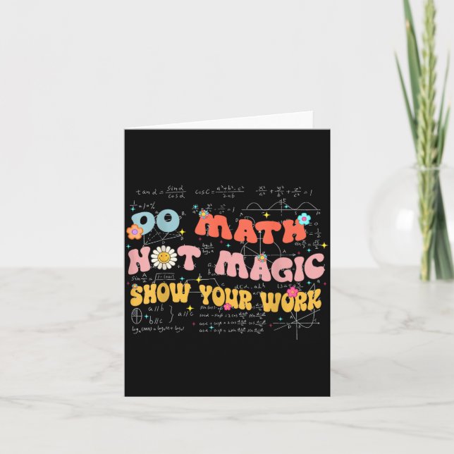Tarjeta Do Math Not Magic Retro Math Teacher Gift Funny Qu (Anverso)
