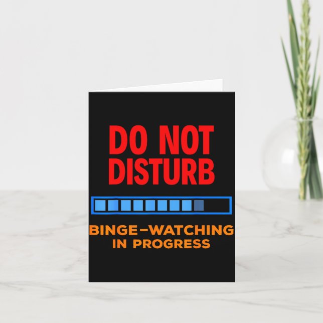 Tarjeta Do Not Disturb Binge Watching Tv Shows  (Anverso)