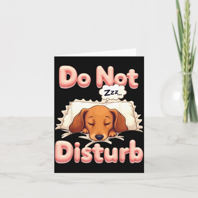 Tarjeta Do Not Disturb Wiener Dog Funny Dachshund Pajamas  (Anverso)
