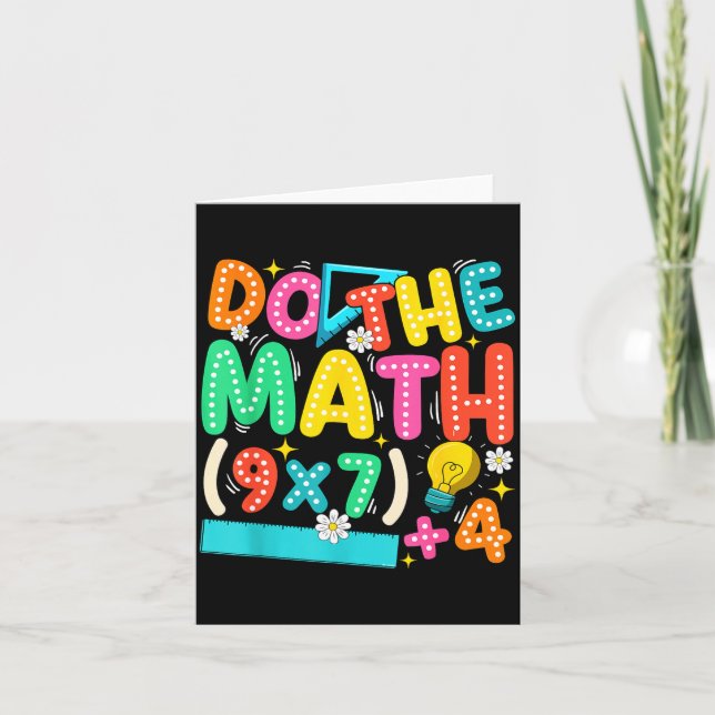 Tarjeta Do The Math 67 Meme Funny Six Seven Teacher  (Anverso)