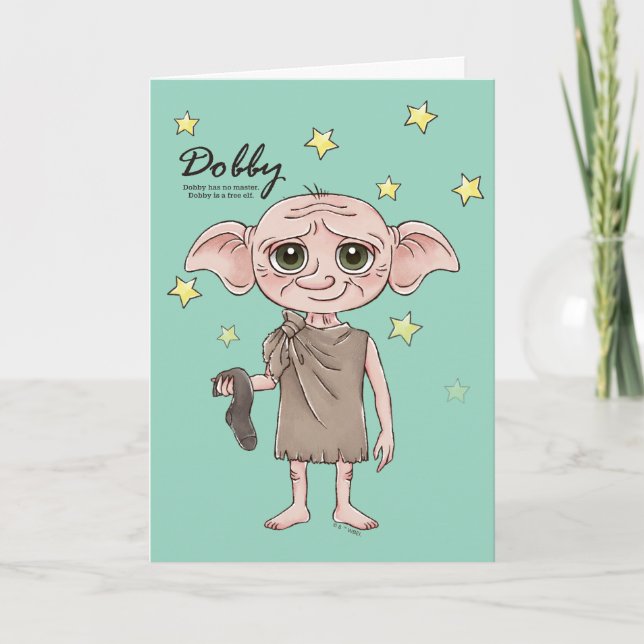 Tarjeta Dobby Watercolor Character Art (Anverso)