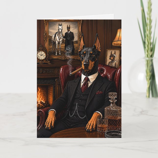Tarjeta Doberman gángster (Anverso)