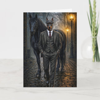 Tarjeta Doberman Gángster Blanco
