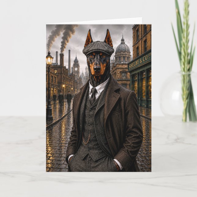 Tarjeta Doberman gánster (Anverso)