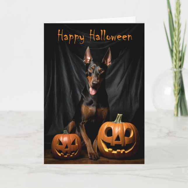 Tarjeta Doberman Halloween (Anverso)