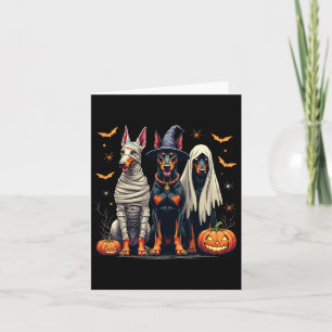 Tarjeta Doberman Halloween disstume mariquita fantasma