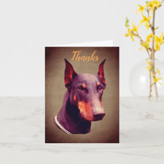 Tarjeta Doberman Pinscher Dog Face Gracias
