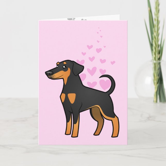 Tarjeta Doberman Pinscher Love (oídos de disquete) (Anverso)