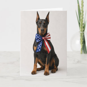 Tarjeta Doberman Pinscher Patriótico