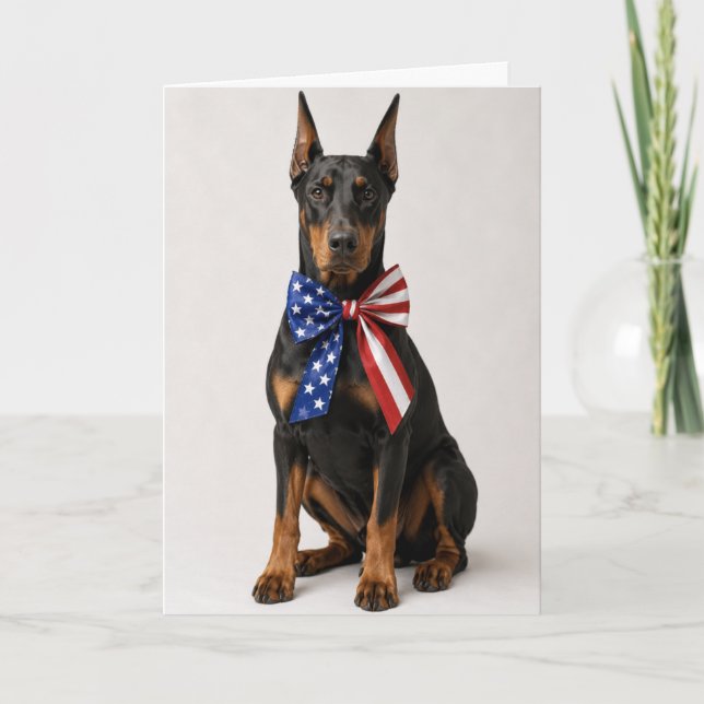 Tarjeta Doberman Pinscher Patriótico (Anverso)
