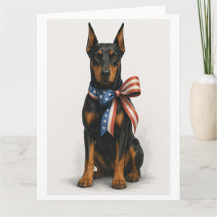 Tarjeta Doberman Pinscher patriótico