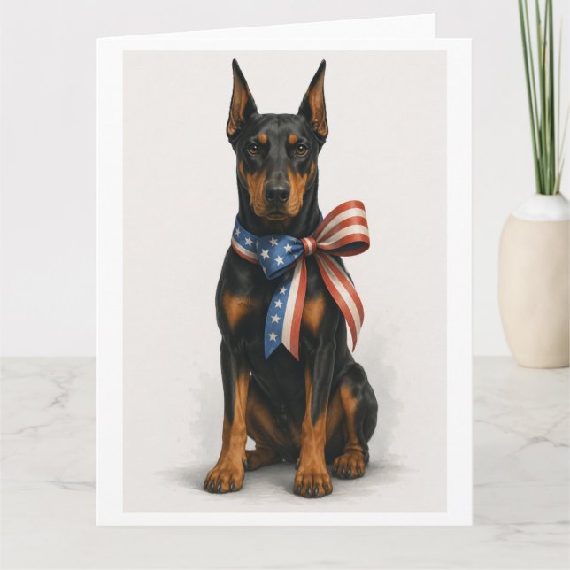 Tarjeta Doberman Pinscher patriótico (Anverso)