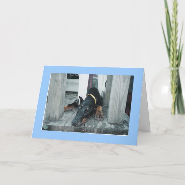 Tarjeta Doberman, quisiera que estuvieras aquí (Anverso)