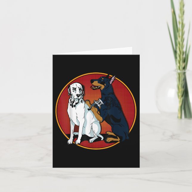 Tarjeta Doberman Tattooing Dalmatian Dog (Anverso)