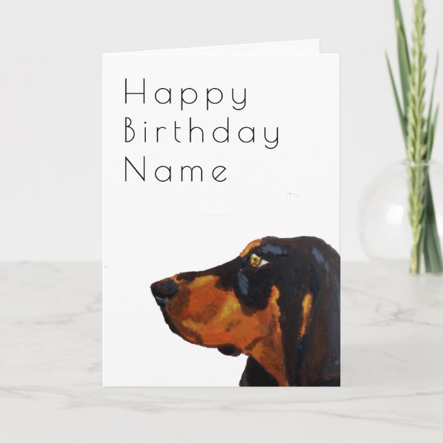 Tarjeta Dobermann Dog Deco Cumpleaños (Anverso)
