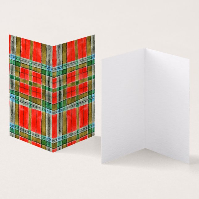 Tarjeta doblada 3.5x2 de tartán MAC BAIN (Interior y exterior)