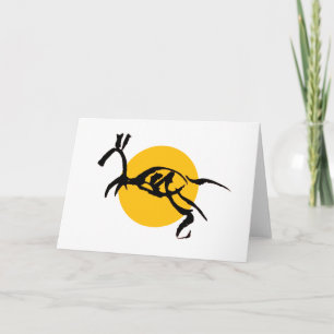 Tarjeta doblada con dibujo de criatura de caballo