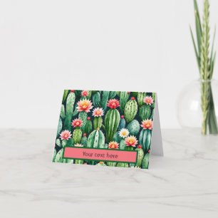 tarjeta doblada de agradecimiento de cactus sucule