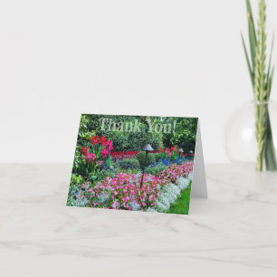 Tarjeta doblada de agradecimiento Jardín de flores