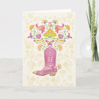 Tarjeta doblada de Boot & Flores