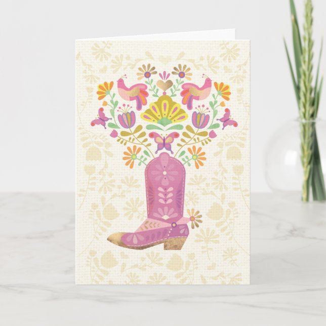 Tarjeta doblada de Boot & Flores (Anverso)