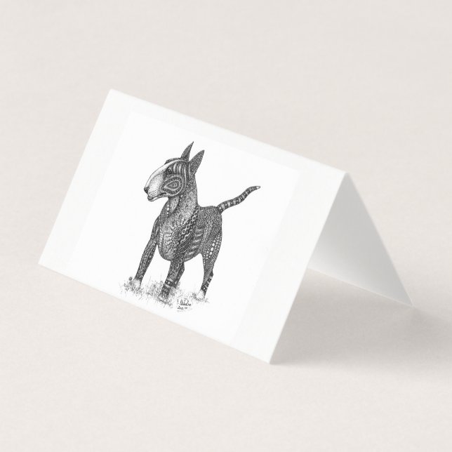 Tarjeta doblada de Bull Terrier (Anverso)