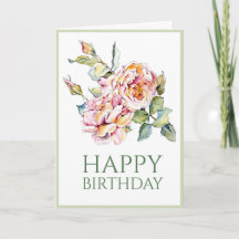 Tarjeta doblada de color rosa Cumpleaños 5x7