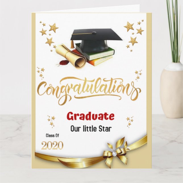Tarjeta doblada de felicitaciones por graduación (Anverso)