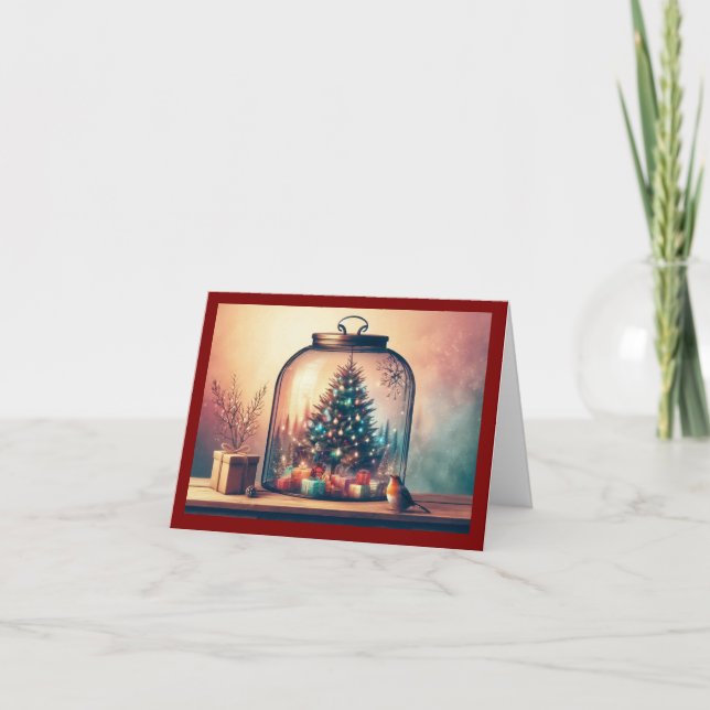 Tarjeta doblada de Feliz Navidad (Anverso)