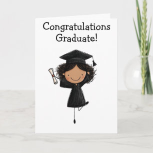 Tarjeta doblada de graduación de niña