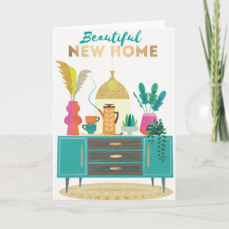 Tarjeta doblada de hermosa casa nueva