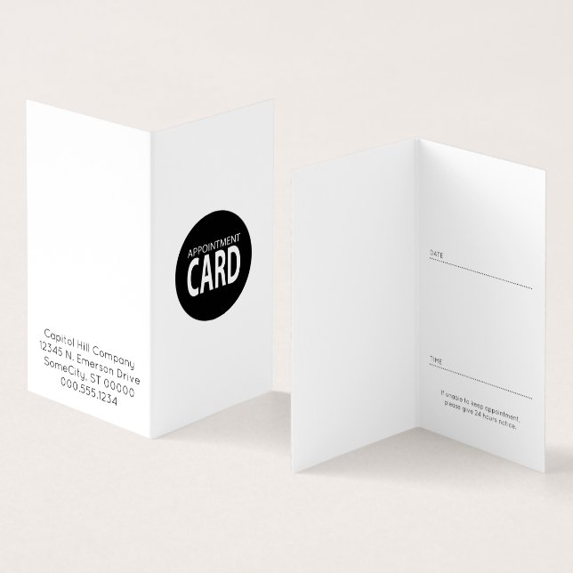 tarjeta doblada de la cita (Interior y exterior)