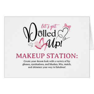 Tarjeta doblada de la estación de maquillaje Dolle
