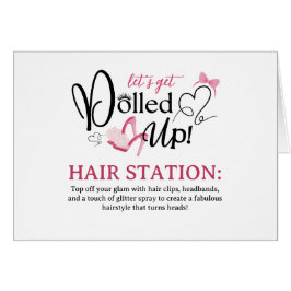 Tarjeta doblada de la estación del cabello hacia a