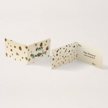 Tarjeta doblada de los premios de Acción de Gracia