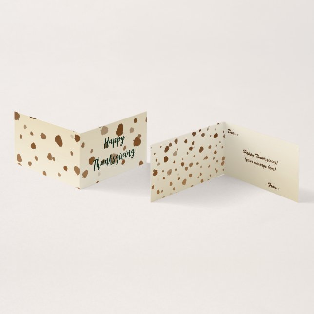 Tarjeta doblada de los premios de Acción de Gracia (Interior y exterior)